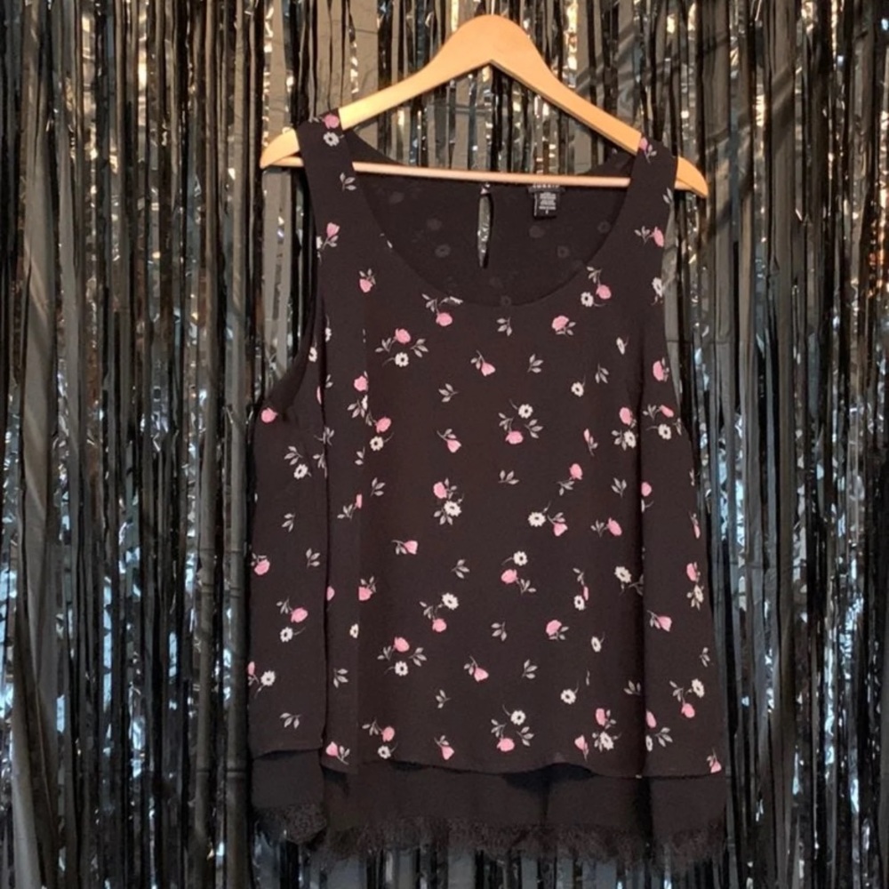 Torrid Black Floral Tank